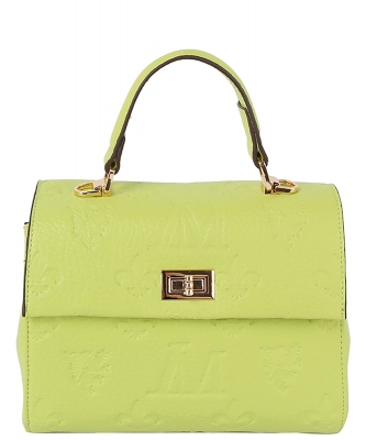 Embossed Monogram Top Handle Flap LMR002 LIME